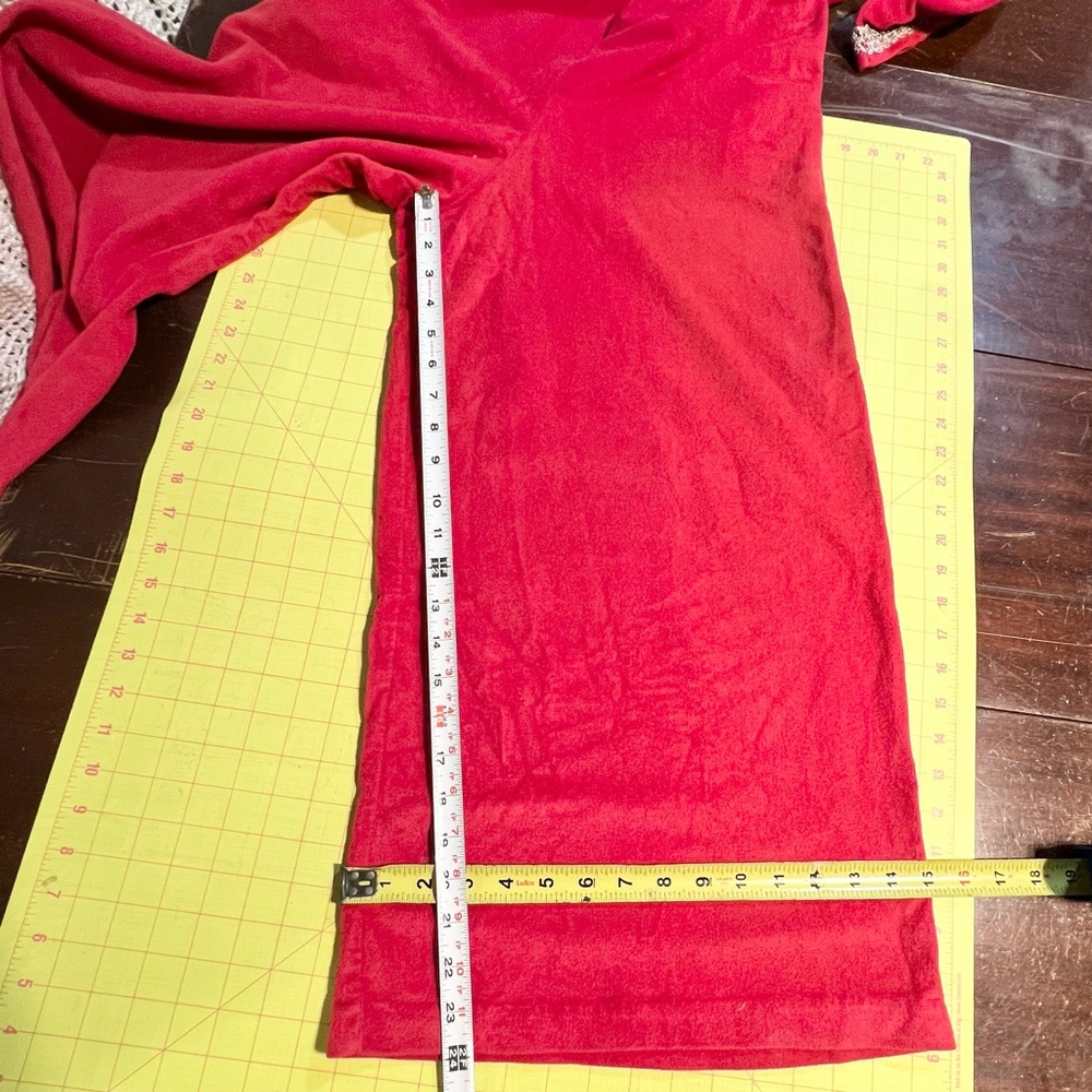 VINTAGE MCM union suit jumpsuit romper‎ wide leg pants red tinsel button front - Picture 15 of 15